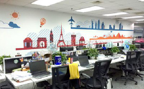  林州教你设计办公室墙绘的方法。