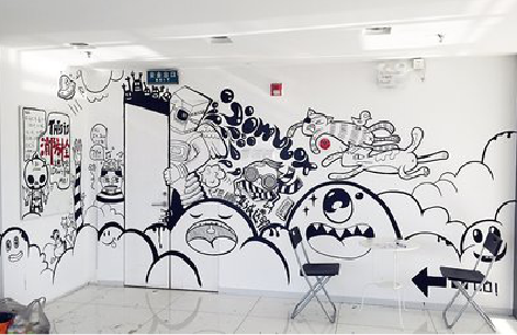 林州手绘墙并非传统涂鸦。